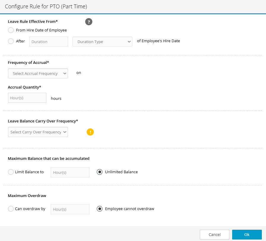 Configure Leave Rule